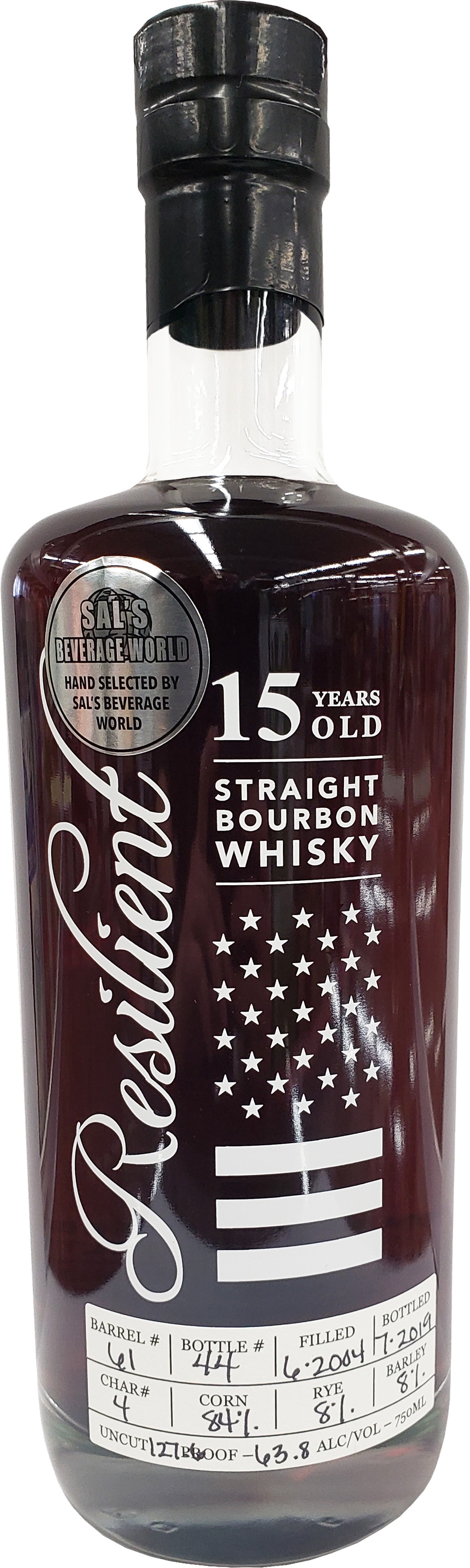 Resilient Straight Bourbon Whisky 15yr Barrel #61 127.6 Proof - Sal&amp;#39;s ...