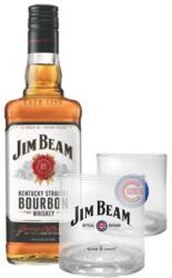 Jim Beam Bourbon Whiskey With Cubs Glass (750ml) (750ml)