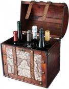 6 Bottle Old World Wooden Wine Box By Twine® 0