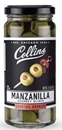 Collins Manzanilla Cocktail Olives, Martini/pimiento